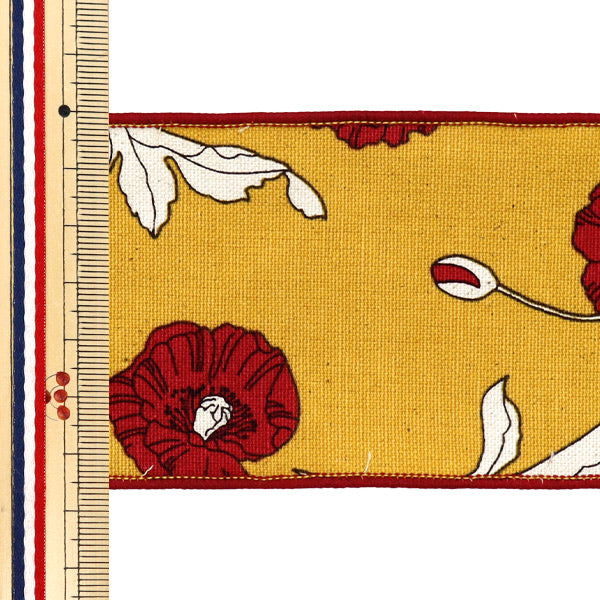 【数量5から】 リボン 『フラワープリントリボン 約6.5cm 1番色 K251T-TPY4』