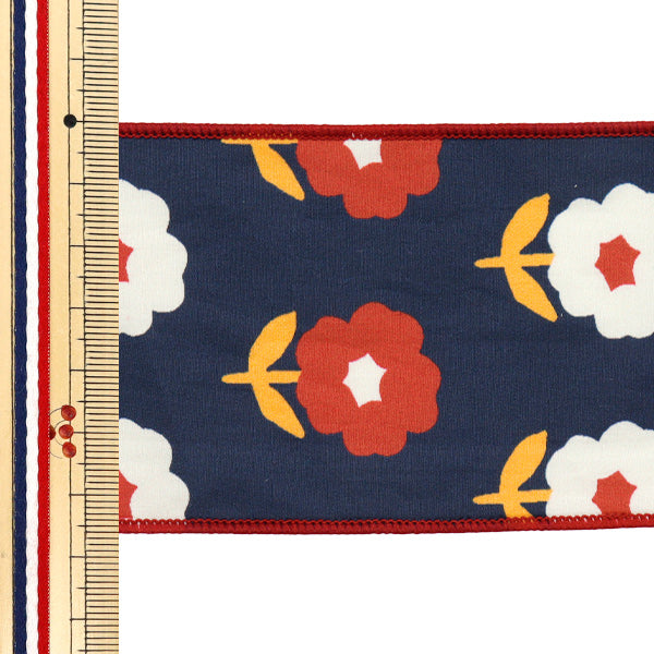 【数量5から】 リボン 『フラワープリントリボン 約6.5cm 1番色 K251T-TPY6』