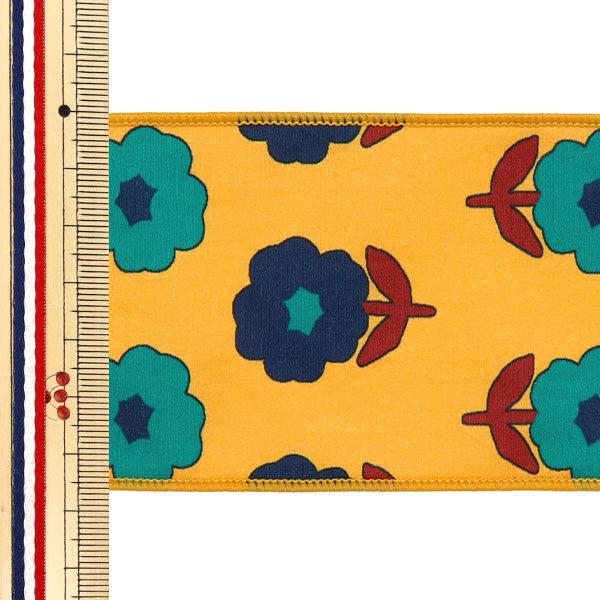 【数量5から】 リボン 『フラワープリントリボン 約6.5cm 1番色 K251T-TPY9』