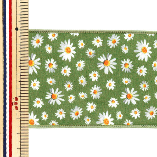 【数量5から】 リボン 『フラワープリントリボン 約6.5cm 1番色 K251T-TPY11』