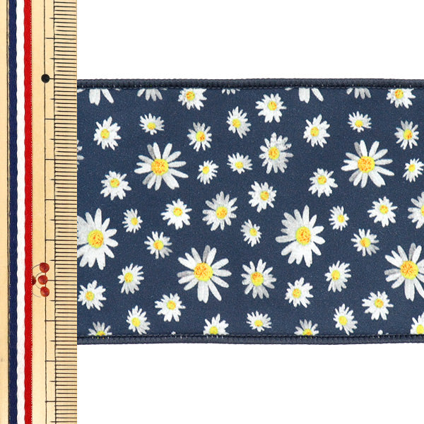 【数量5から】 リボン 『フラワープリントリボン 約6.5cm 4番色 K251T-TPY11』