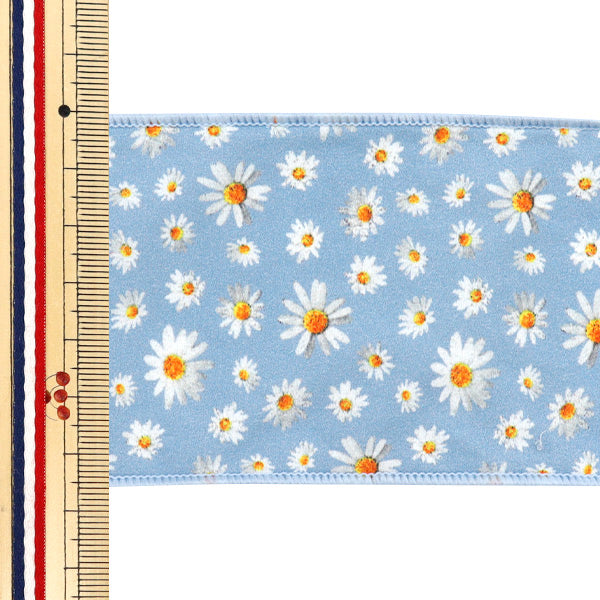 【数量5から】 リボン 『フラワープリントリボン 約6.5cm 5番色 K251T-TPY11』