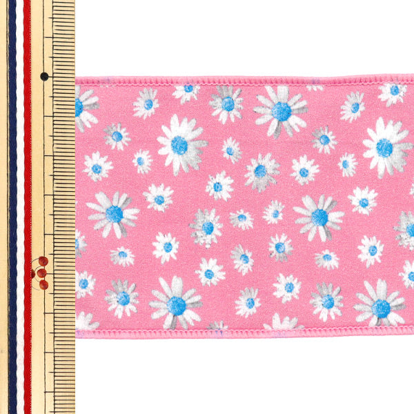 【数量5から】 リボン 『フラワープリントリボン 約6.5cm 6番色 K251T-TPY11』