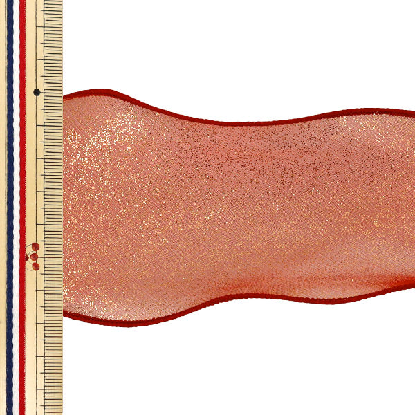 【数量5から】 リボン 『ラメオーガンジーリボン 幅約70mm 3番色 K252T-TPY5』