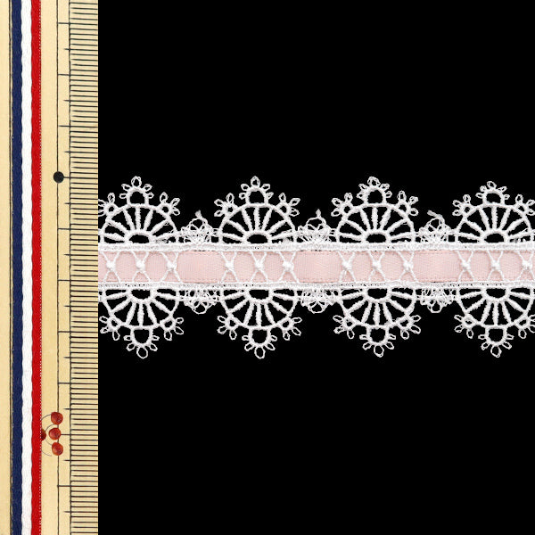 【数量5から】 ケミカルレース 『ケミカルリボンレース 約3.5cm幅 スモークピンク FR2404』