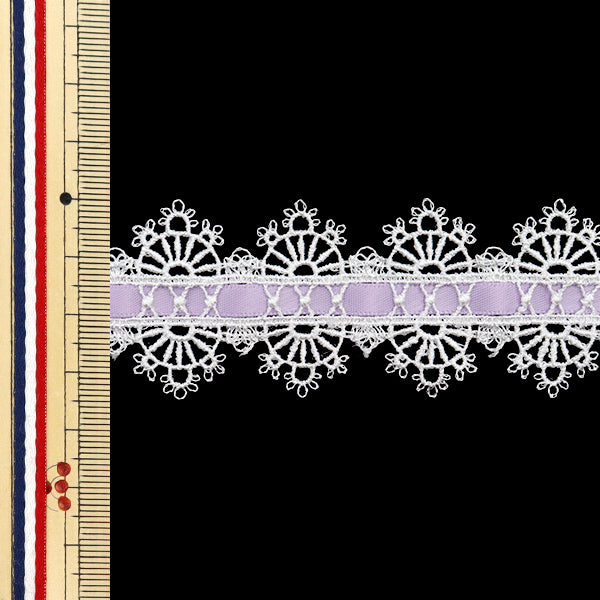 【数量5から】 ケミカルレース 『ケミカルリボンレース 約3.5cm幅 ライトパープル FR2404』