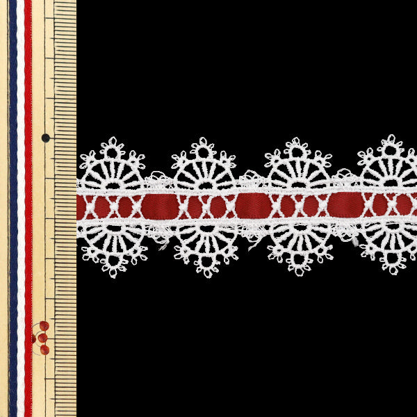 【数量5から】 ケミカルレース 『ケミカルリボンレース 約3.5cm幅 ワイン FR2404』