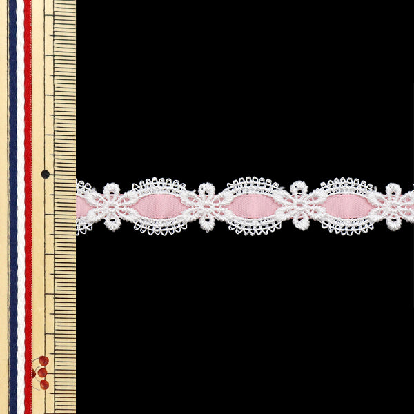 【数量5から】 ケミカルレース 『ケミカルリボンレース 約1.5cm幅 ライトピンク FR2405』