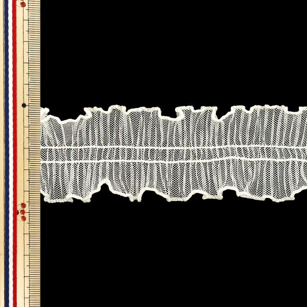 【数量5から】 フリルリボン 『プリーツチュールフリル アイボリー FR2427』