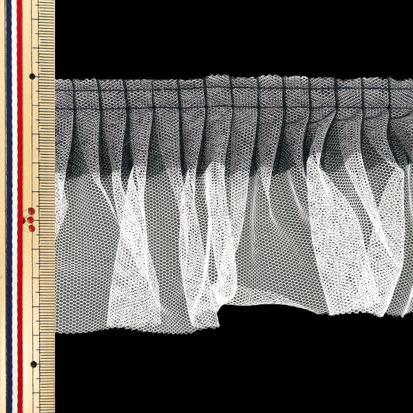 【数量5から】 フリルリボン 『ツートンチュールフリル ホワイト FR2429』