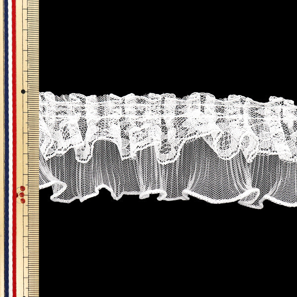 【数量5から】 フリルリボン 『チュールレースフリル 約5cm幅 ホワイト FR2425』