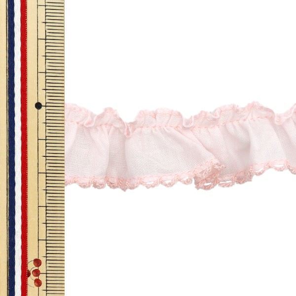 【数量5起】荷叶边絲帶 边荷叶边浅粉色FR2424"