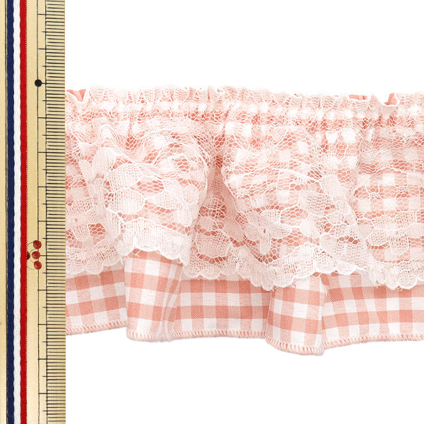 【数量5起】荷叶边絲帶 蕾丝花边粉红色FR2444"