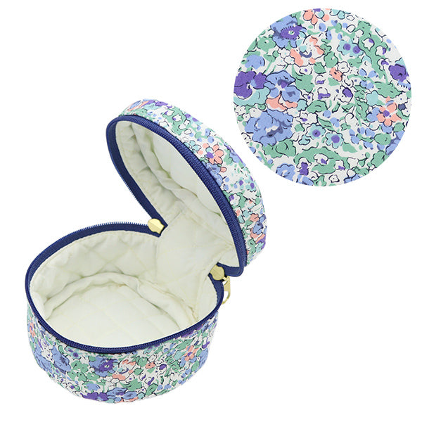작은 품목 보유자 "Liberty Fabrics Pouch, 둥근 작은 P1-3332022AE" 【Yuzawaya 오리지널】