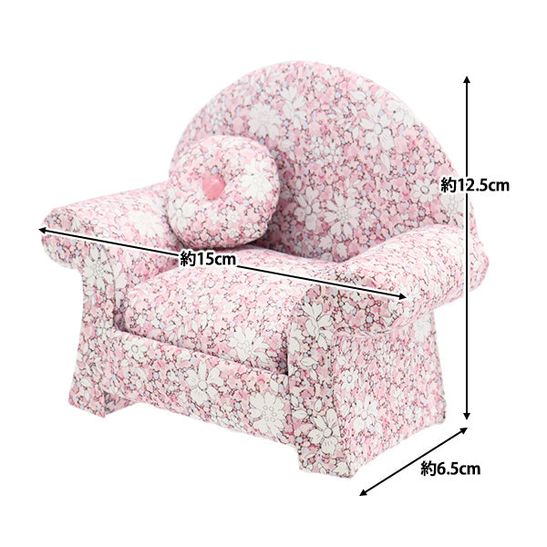 Almohadilla para alfileres "Liberty Fabric Pink Cushion Sofá Tipo PIN1222206We" 【Yuzawayaoriginal】