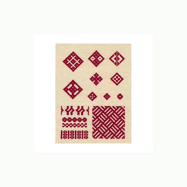 Kit de broderie "kogin kit 18 coaster (rouge)" Olympus