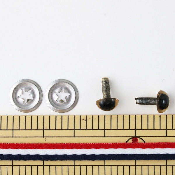 أجزاء العين اليدوية "Amigurumi EYE Crystal Eye 7.5mm Gold" Hamanaka