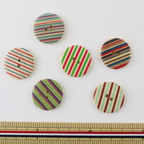 Pulsante "Pulsante Wood Mescola 3 cm Stripe"