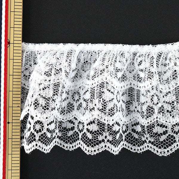 【数量5から】 レースリボンテープ 『レース ホワイト 000590 K-C01 チープレース』