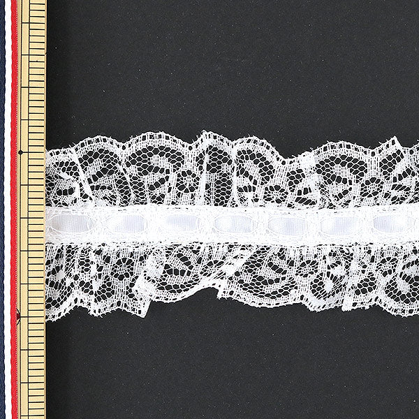 【数量5から】 レースリボンテープ 『レース ホワイト 000629 K-C01 チープレース』