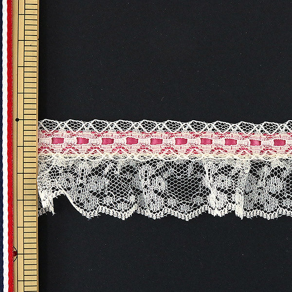 【数量5から】 レースリボンテープ 『レース ローズ アイボリー 000762 K-C27 チープレース』