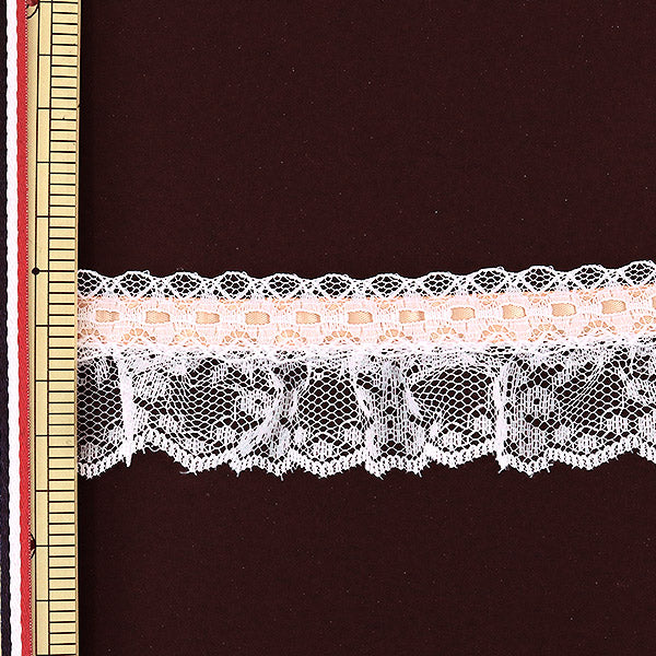 【数量5から】 レースリボンテープ 『レース ピーチ ホワイト 000762 K-C17 チープレース』