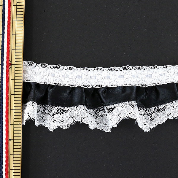 【数量5から】 レースリボンテープ 『レース 黒 029555 K030 チープレース』