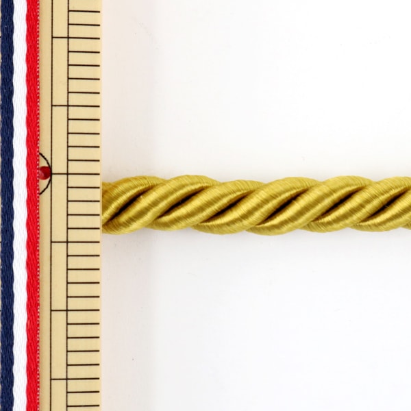 【数量5から】 手芸ひも 『ツイストコード 約8~10mm幅 黄土色 A KY-7-A6』