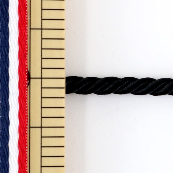 【数量5から】 手芸ひも 『ツイストコード 黒 E KY-7-E1』