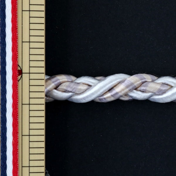 【数量5から】 手芸ひも 『ツイストコード 約8~10mm幅 白×柄 C KY-7-C1』