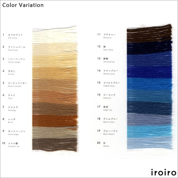 Garn "Iroiro (verschiedene) 18. Farbe Denim Blue" Daruma DARUMA Yokota