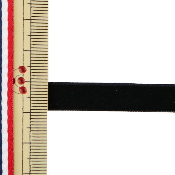 リボン 『1反売り ベルベットリボン 9mm幅×約5m巻 030番色 (黒)』