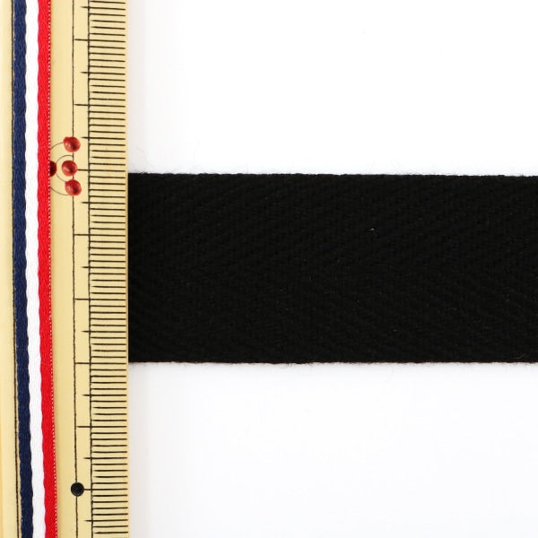 【数量5から】 手芸テープ 『杉綾テープ 30mm #536 黒』