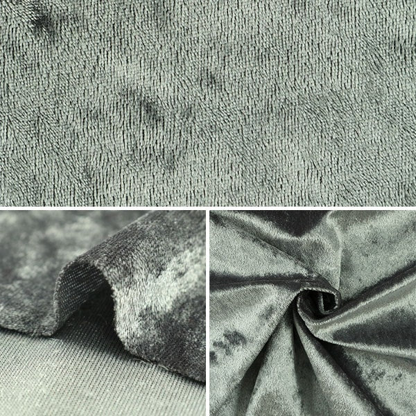 【数量5から】 生地 『クラッシュベロア グレー 灰色 GD3300-284』