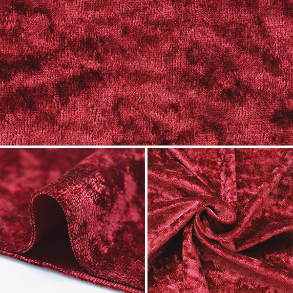 【数量5から】 生地 『クラッシュベロア レッド 赤 えんじ GD3300-247』