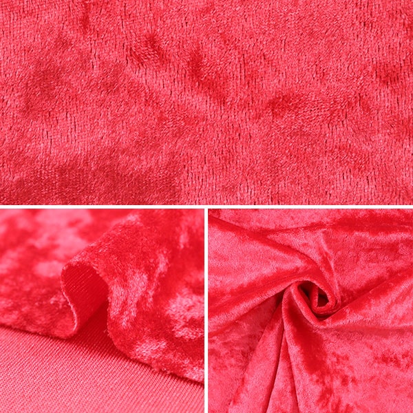【数量5から】 生地 『クラッシュベロア レッド 赤 GD3300-149』