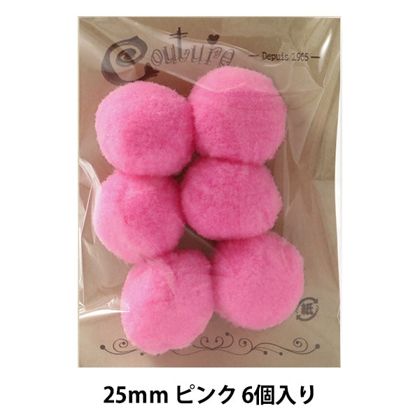 قطع الأعمال اليدوية "بونتن 25 ملم 4. وردي 6 قطع" تيراي