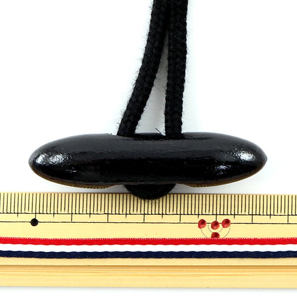 ボタン 『皮付きダッフルボタン 65mm 黒』 KIYOHARA 清原