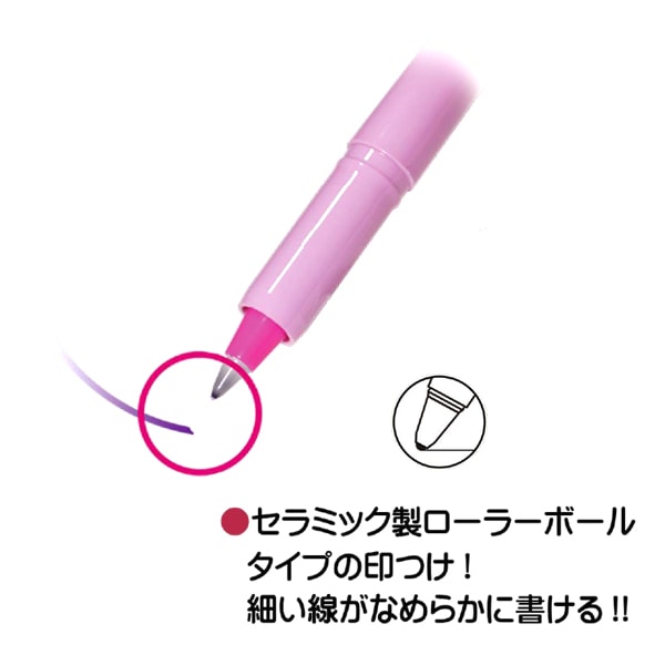 手芸マーカー 布用ペン 『自然に消えるペン 細 紫』 Sewline ソーライン