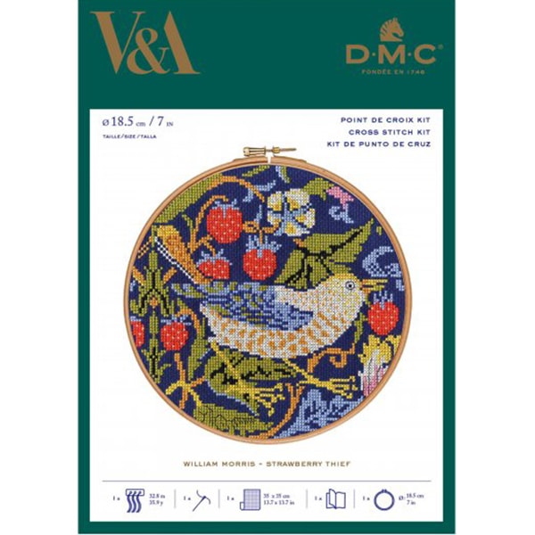 ImportazioneKit di ricamo "William Morris Hoops Strawberry Thief (Strawberry Thief) BL1174 77" DMC Diementsea