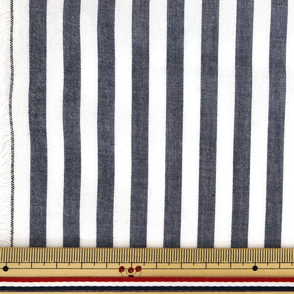 【数量5から】 生地 『先染ストライプ 大 紺 CO-STL-NV』