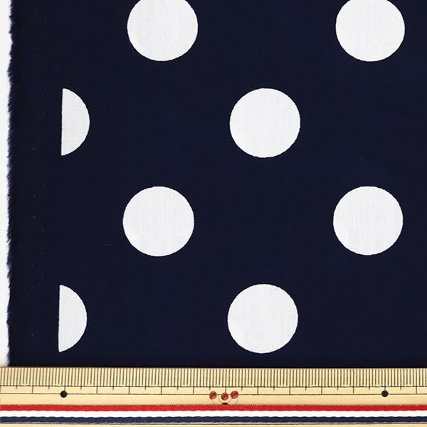 【数量5から】 生地 『水玉ブロードプリント 大 紺地×白 88190-3-12』
