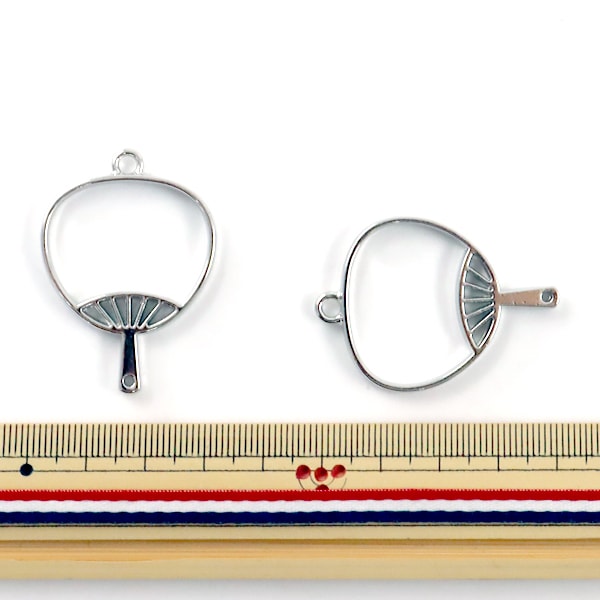 レジンフレーム 『レジンフレーム うちわ シルバー 2個入り DF-#15』