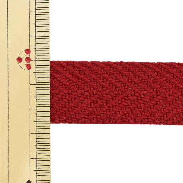 【数量5から】 手芸テープ 『太綾テープ 25mm #507 エンジ』