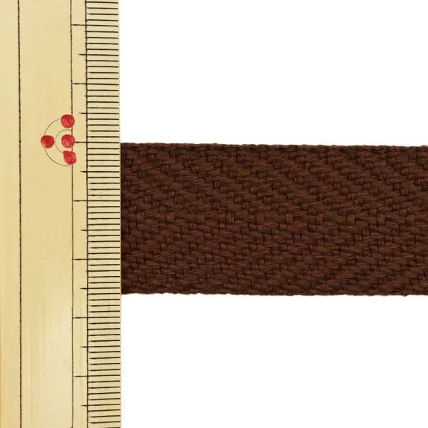 【数量5から】 手芸テープ 『太綾テープ 25mm #527 焦茶』