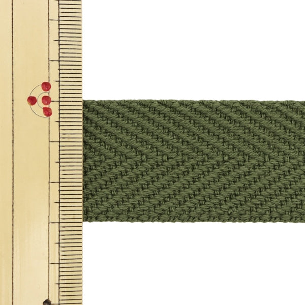 【数量5から】 手芸テープ 『太綾テープ 30mm #512 カーキ』