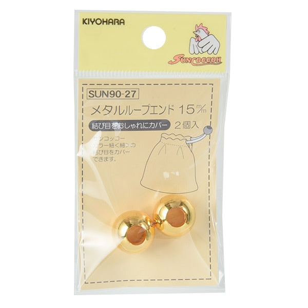 수예부품 "금속 루프 엔드 1.5cm 골드 Sun90-27"Suncoccoh Sankokko KIYOHARA