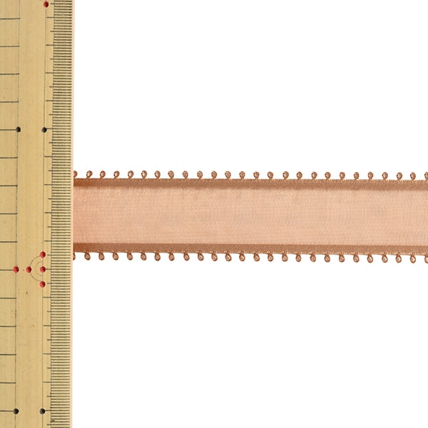 【数量5から】 リボン 『ピコットオーガンジーリボン 幅約2.5cm 43番色 4490』 MOKUBA 木馬