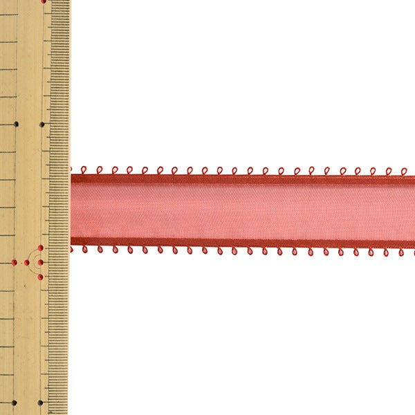 【数量5から】 リボン 『ピコットオーガンジーリボン 幅約2.5cm 66番色 4490』 MOKUBA 木馬