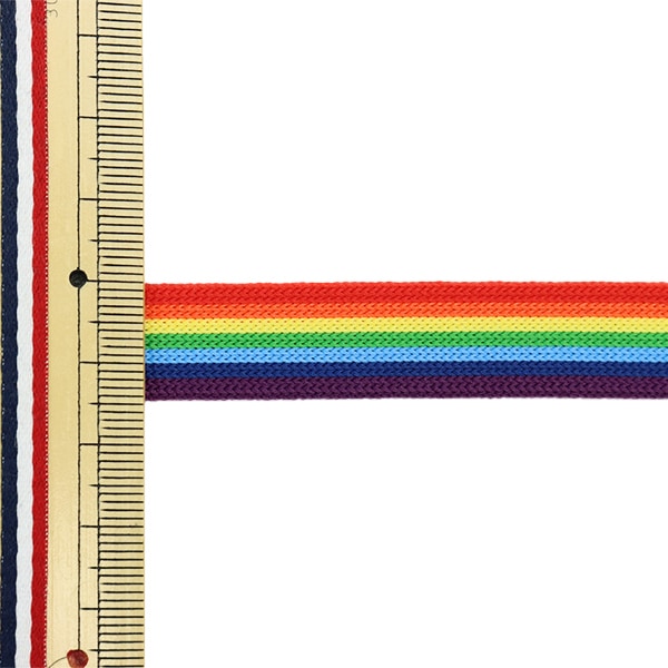 【数量5から】 手芸用テープ 『レインボーニット 幅約1.4cm 001番色 114-1070』